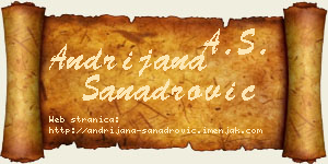 Andrijana Sanadrović vizit kartica